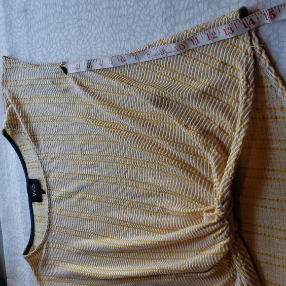 Anthropologie W5 Yellow & White Twist Front Striped Top Size S - Picture 7 of 10